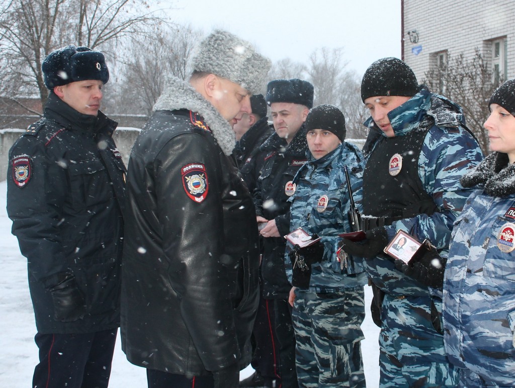 Строевой смотр личного состава межмуниципального отдела МВД России  «Гусь-Хрустальный»