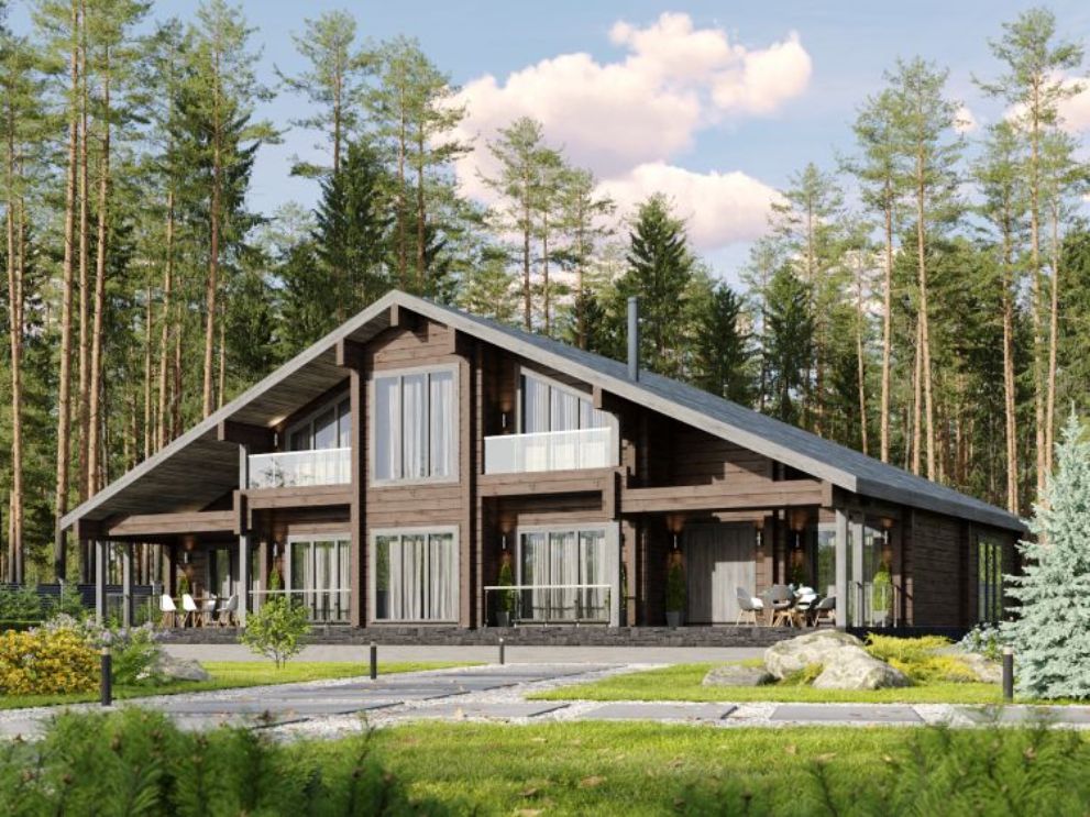 Дома из клееного бруса с гаражом