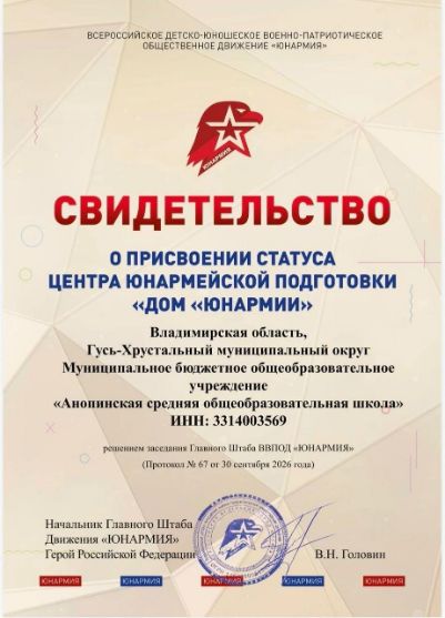 Анопинской школе Гус...