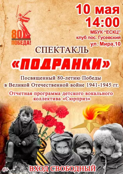 Спектакль «Подранки» детского вокального коллектива «Сюрприз»