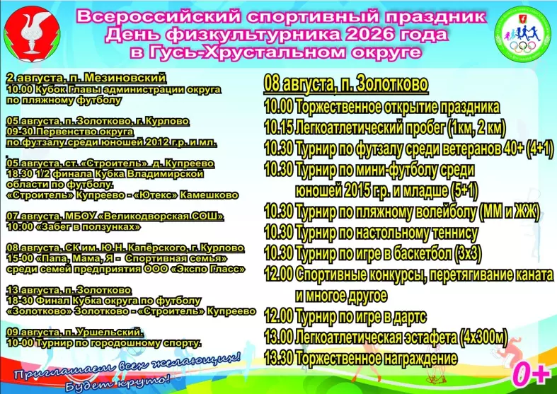 Всероссийский День физкультурника в Гусь-Хрустальном округе