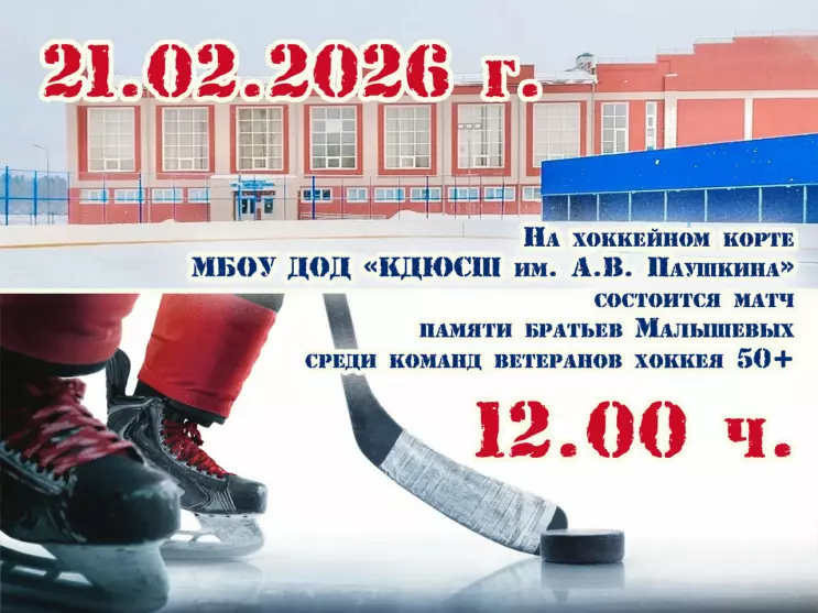 Хоккейный матч памяти братьев Малышевых среди команд ветеранов 50+